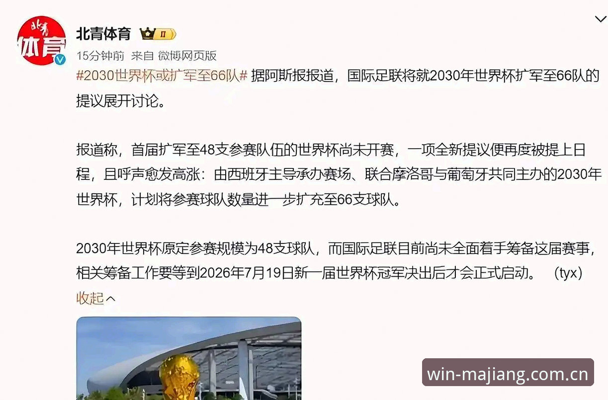 麻将胡了快速安装安装失败 2030世界杯扩军66队深度评测:中国男足能否搭上末班车?从麻将胡了官网看足球格局变革